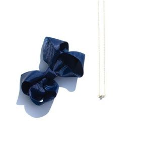 EJDxMilledeux // Navy Bow + Pearl Necklace